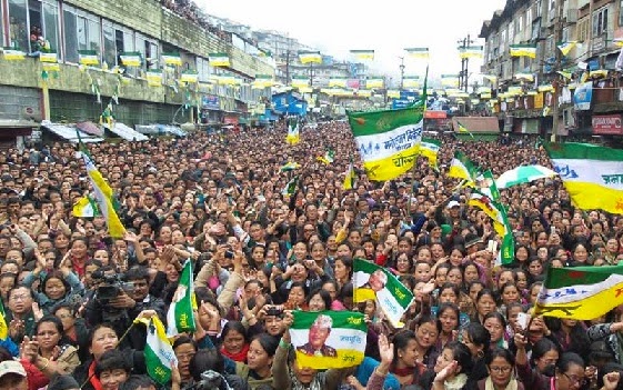 GJMM massive public meeting in Darjeeling motor stand